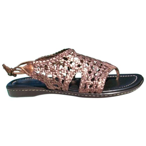 Donald Pliner Copper Metallic Leather Flexible Sole Shoe Sandal New NWT $245